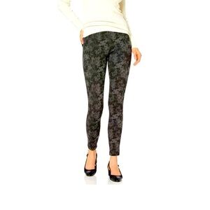 Lysse Toothpick Knit Denim Leggings Women’s S Skinny Pull On Black/Green Tie Dye